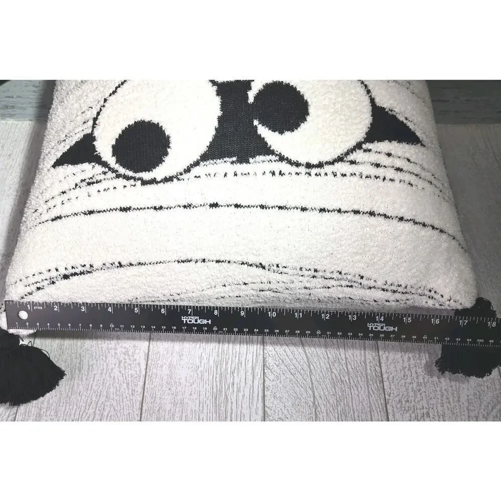 Mummy Face Chenille Fluffy Buttery Soft Pillow Tassels 17x17